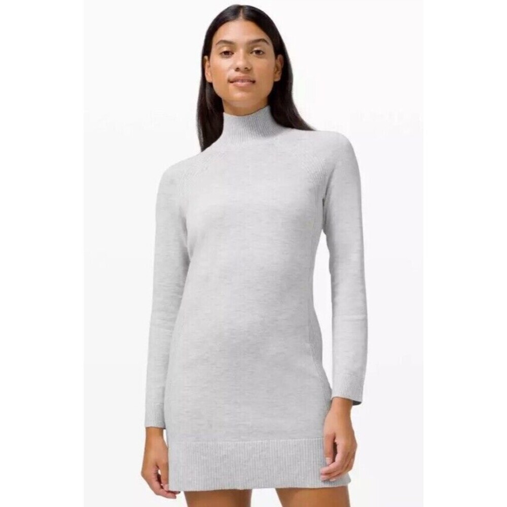 Lululemon Women's Keep it Cozy Silk Blend High Neck Knit Dress Size 10